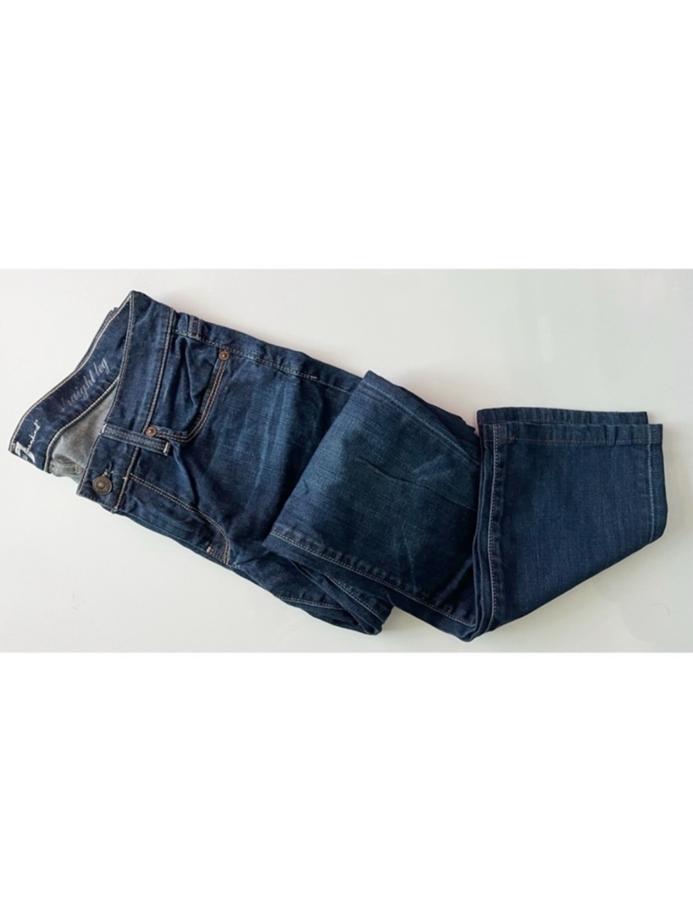 7 For All Mankind • Dark Blue Straight Leg Denim Jeans